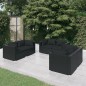 vidaXL Set de muebles de jardín 6 pzas y cojines ratán sintético negro vidaXL Set de muebles de jardín 6 pzas y cojines ratán sintético negro