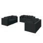 vidaXL Set de muebles de jardín 6 pzas y cojines ratán sintético negro vidaXL Set de muebles de jardín 6 pzas y cojines ratán sintético negro