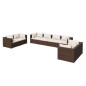 vidaXL Set muebles de jardín 8 piezas y cojines ratán sintético marrón vidaXL Set muebles de jardín 8 piezas y cojines ratán sintético marrón