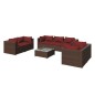 vidaXL Set sofás de jardín 8 piezas y cojines ratán sintético marrón vidaXL Set sofás de jardín 8 piezas y cojines ratán sintético marrón