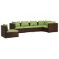vidaXL Set muebles de jardín 6 piezas y cojines ratán sintético marrón vidaXL Set muebles de jardín 6 piezas y cojines ratán sintético marrón