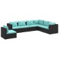 vidaXL Set de muebles de jardín 7 pzas y cojines ratán sintético negro vidaXL Set de muebles de jardín 7 pzas y cojines ratán sintético negro