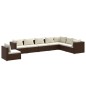 vidaXL Set muebles de jardín 8 piezas y cojines ratán sintético marrón vidaXL Set muebles de jardín 8 piezas y cojines ratán sintético marrón