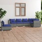 vidaXL Set de sofás de jardín 6 piezas y cojines ratán sintético gris vidaXL Set de sofás de jardín 6 piezas y cojines ratán sintético gris
