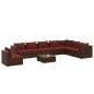 vidaXL Set muebles de jardín 9 piezas y cojines ratán sintético marrón vidaXL Set muebles de jardín 9 piezas y cojines ratán sintético marrón