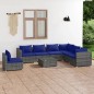 vidaXL Set de sofás de jardín 8 piezas y cojines ratán sintético gris
