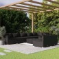 vidaXL Set de muebles de jardín 9 pzas y cojines ratán sintético negro vidaXL Set de muebles de jardín 9 pzas y cojines ratán sintético negro