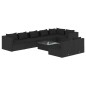 vidaXL Set de muebles de jardín 9 pzas y cojines ratán sintético negro vidaXL Set de muebles de jardín 9 pzas y cojines ratán sintético negro