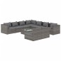 vidaXL Set de muebles de jardín 10 pzas y cojines ratán sintético gris vidaXL Set de muebles de jardín 10 pzas y cojines ratán sintético gris