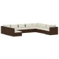 vidaXL Set muebles de jardín 10 pzas y cojines ratán sintético marrón vidaXL Set muebles de jardín 10 pzas y cojines ratán sintético marrón