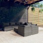 vidaXL Set de muebles de jardín 8 pzas y cojines ratán sintético gris vidaXL Set de muebles de jardín 8 pzas y cojines ratán sintético gris