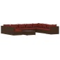 vidaXL Set de muebles de jardín 11 pzas cojines ratán sintético marrón vidaXL Set de muebles de jardín 11 pzas cojines ratán sintético marrón