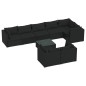 vidaXL Set de muebles de jardín 9 pzas y cojines ratán sintético negro
