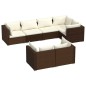 vidaXL Set muebles de jardín 7 piezas y cojines ratán sintético marrón