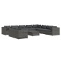 vidaXL Set de muebles de jardín 11 pzas y cojines ratán sintético gris vidaXL Set de muebles de jardín 11 pzas y cojines ratán sintético gris