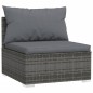 vidaXL Set de muebles de jardín 11 pzas y cojines ratán sintético gris vidaXL Set de muebles de jardín 11 pzas y cojines ratán sintético gris