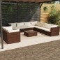 vidaXL Set muebles de jardín 10 pzas y cojines ratán sintético marrón vidaXL Set muebles de jardín 10 pzas y cojines ratán sintético marrón
