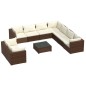 vidaXL Set muebles de jardín 10 pzas y cojines ratán sintético marrón vidaXL Set muebles de jardín 10 pzas y cojines ratán sintético marrón