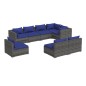 vidaXL Set de sofás de jardín 8 piezas y cojines ratán sintético gris vidaXL Set de sofás de jardín 8 piezas y cojines ratán sintético gris