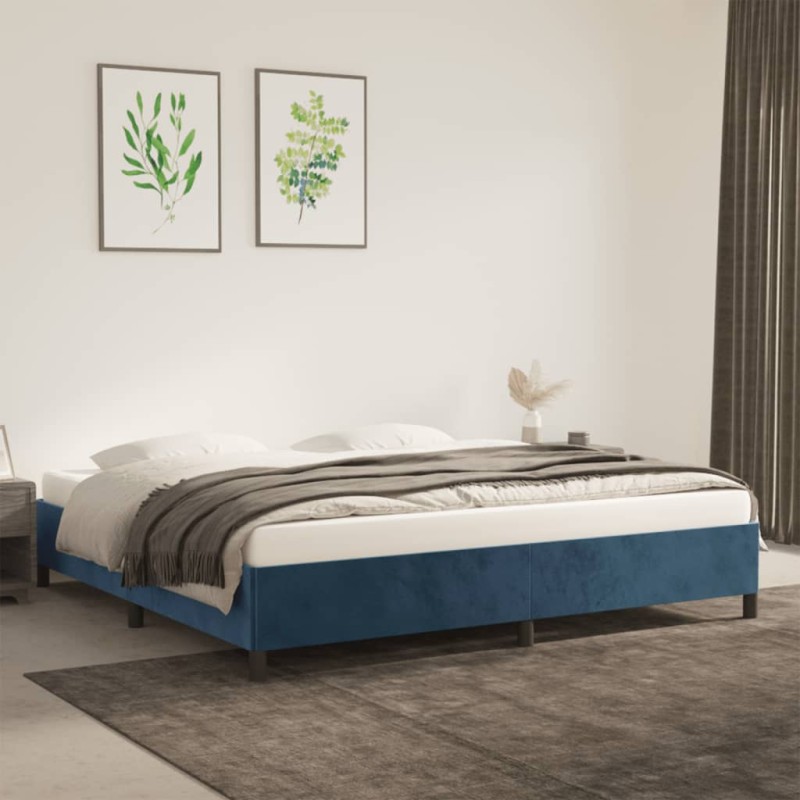 vidaXL Estructura de cama de terciopelo azul 200x200 cm vidaXL Estructura de cama de terciopelo azul 200x200 cm