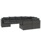 vidaXL Set de muebles de jardín 9 pzas y cojines ratán sintético gris vidaXL Set de muebles de jardín 9 pzas y cojines ratán sintético gris