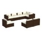 vidaXL Set sofás de jardín 8 piezas y cojines ratán sintético marrón vidaXL Set sofás de jardín 8 piezas y cojines ratán sintético marrón
