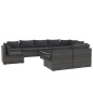 vidaXL Set de muebles de jardín 10 pzas y cojines ratán sintético gris vidaXL Set de muebles de jardín 10 pzas y cojines ratán sintético gris