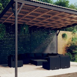 vidaXL Set de muebles de jardín 10 pzas cojines ratán sintético negro
