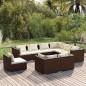 vidaXL Set muebles de jardín 9 piezas y cojines ratán sintético marrón vidaXL Set muebles de jardín 9 piezas y cojines ratán sintético marrón