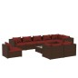 vidaXL Set muebles de jardín 10 pzas y cojines ratán sintético marrón vidaXL Set muebles de jardín 10 pzas y cojines ratán sintético marrón