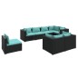 vidaXL Set de muebles de jardín 8 pzas y cojines ratán sintético negro vidaXL Set de muebles de jardín 8 pzas y cojines ratán sintético negro