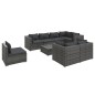 vidaXL Set de muebles de jardín 9 pzas y cojines ratán sintético gris