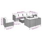vidaXL Set de muebles de jardín 9 pzas y cojines ratán sintético gris