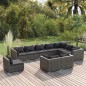 vidaXL Set de muebles de jardín 10 pzas y cojines ratán sintético gris vidaXL Set de muebles de jardín 10 pzas y cojines ratán sintético gris