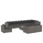 vidaXL Set de muebles de jardín 10 pzas y cojines ratán sintético gris vidaXL Set de muebles de jardín 10 pzas y cojines ratán sintético gris
