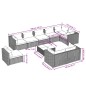 vidaXL Set de muebles de jardín 10 pzas y cojines ratán sintético gris vidaXL Set de muebles de jardín 10 pzas y cojines ratán sintético gris