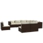 vidaXL Set muebles de jardín 9 piezas y cojines ratán sintético marrón vidaXL Set muebles de jardín 9 piezas y cojines ratán sintético marrón