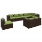 vidaXL Set muebles de jardín 9 piezas y cojines ratán sintético marrón vidaXL Set muebles de jardín 9 piezas y cojines ratán sintético marrón