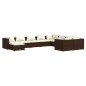 vidaXL Set muebles de jardín 10 pzas y cojines ratán sintético marrón vidaXL Set muebles de jardín 10 pzas y cojines ratán sintético marrón