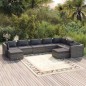 vidaXL Set de muebles de jardín 9 pzas y cojines ratán sintético gris vidaXL Set de muebles de jardín 9 pzas y cojines ratán sintético gris