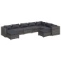 vidaXL Set de muebles de jardín 9 pzas y cojines ratán sintético gris vidaXL Set de muebles de jardín 9 pzas y cojines ratán sintético gris