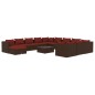 vidaXL Set muebles de jardín 13 pzas y cojines ratán sintético marrón vidaXL Set muebles de jardín 13 pzas y cojines ratán sintético marrón