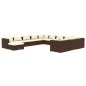 vidaXL Set muebles de jardín 12 pzas y cojines ratán sintético marrón