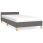 vidaXL Estructura de cama con cabecero de tela gris oscuro 100x200 cm vidaXL Estructura de cama con cabecero de tela gris oscuro 100x200 cm