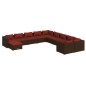 vidaXL Set muebles de jardín 11 pzas y cojines ratán sintético marrón vidaXL Set muebles de jardín 11 pzas y cojines ratán sintético marrón