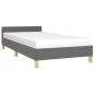 vidaXL Estructura de cama con cabecero de tela gris oscuro 100x200 cm vidaXL Estructura de cama con cabecero de tela gris oscuro 100x200 cm