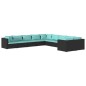 vidaXL Set de muebles de jardín 10 pzas cojines ratán sintético negro vidaXL Set de muebles de jardín 10 pzas cojines ratán sintético negro
