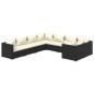vidaXL Juego muebles de jardín 8 pzas y cojines ratán sintético negro vidaXL Juego muebles de jardín 8 pzas y cojines ratán sintético negro