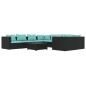 vidaXL Set de muebles de jardín 9 pzas y cojines ratán sintético negro vidaXL Set de muebles de jardín 9 pzas y cojines ratán sintético negro