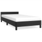 vidaXL Estructura de cama con cabecero cuero sintético negro 90x200 cm vidaXL Estructura de cama con cabecero cuero sintético negro 90x200 cm